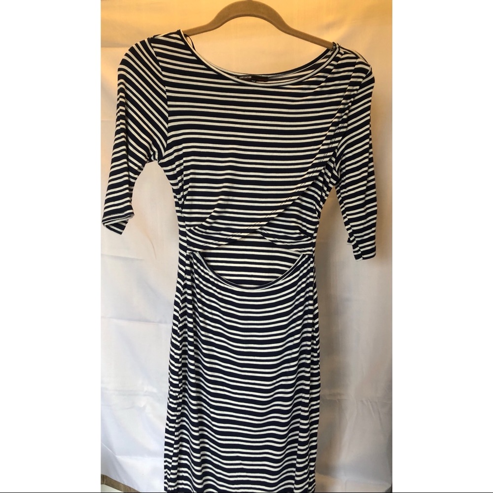 Navy blue and white dress